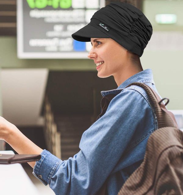 Focuscare Myk cellegift for kvinner, bambus baseball cap, turban for hårtap