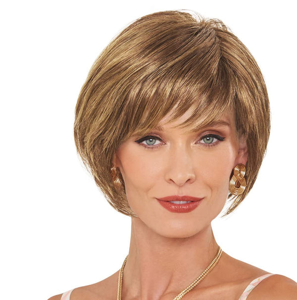 GABOR Spring Romance Short Textured Layered Shag Wig by Hairuwear, Average Cap, GL11-25SS Honey Pecan