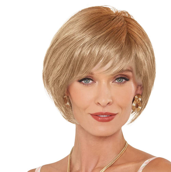 GABOR Spring Romance Short Textured Layered Shag Wig by Hairuwear, Average Cap, GL11-25SS Honey Pecan
