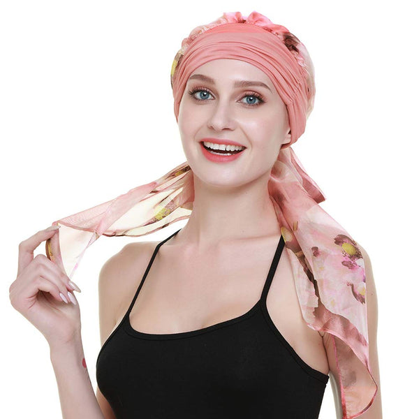Chemo Turban for kreftkvinner krefthodeklær hodeknapp skjerf cap