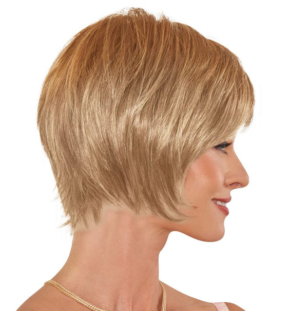 GABOR Spring Romance Short Textured Layered Shag Wig by Hairuwear, Average Cap, GL11-25SS Honey Pecan
