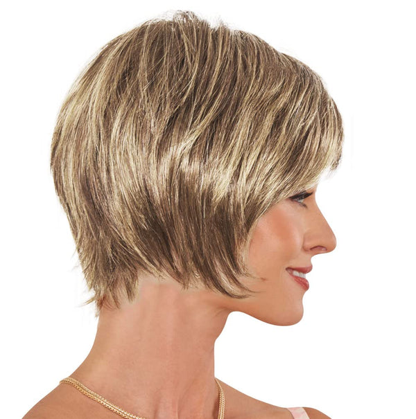 GABOR Spring Romance Short Textured Layered Shag Wig by Hairuwear, Average Cap, GL11-25SS Honey Pecan