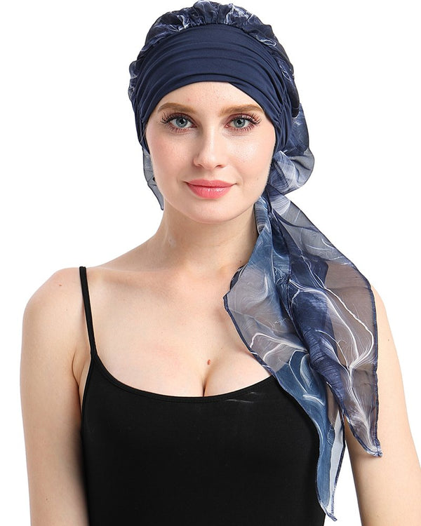 Chemo Turban for kreftkvinner krefthodeklær hodeknapp skjerf cap