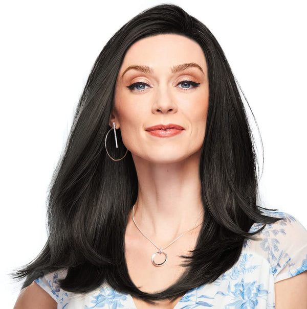 Gabor frontdeksel lagvis lang bob-stil parykk, håndbundet mono top av hairuwear, gjennomsnittlig cap-GF14-22SS-hvete