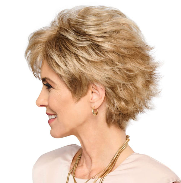 Gabor Royal Tease Layered Short Shag Wig by Hairuwear, 2023 Spring Luxury Collection, Average Cap, GL14-22 Sandy Blonde