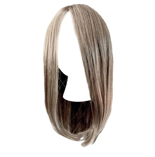 Gabor frontdeksel lagvis lang bob-stil parykk, håndbundet mono top av hairuwear, gjennomsnittlig cap-GF14-22SS-hvete