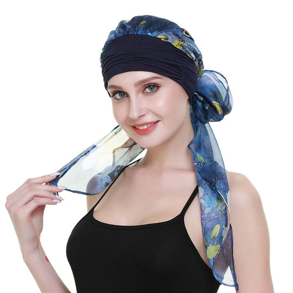 Chemo Turban for kreftkvinner krefthodeklær hodeknapp skjerf cap