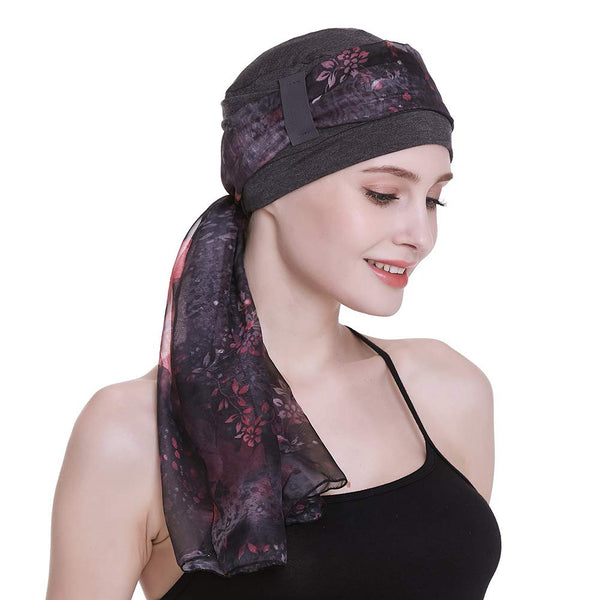 Elegant cellegift med silkeaktig skjerf for kreft kvinner hårtap sleep beanie