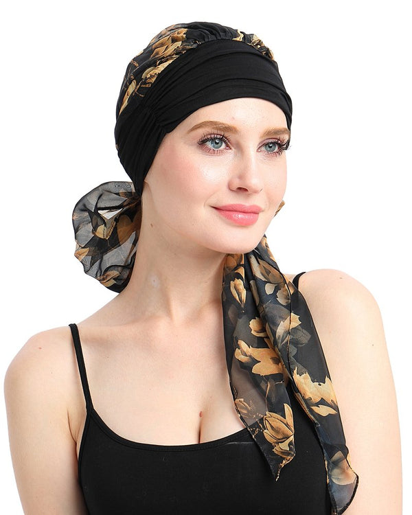Chemo Turban for kreftkvinner krefthodeklær hodeknapp skjerf cap