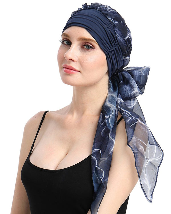 Chemo Turban for kreftkvinner krefthodeklær hodeknapp skjerf cap