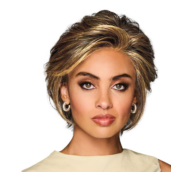 Gabor Lag en uttalelse lagvis moderne hakelengde Bob Wig, Designer Series by Hairuwear, gjennomsnittlig takstørrelse, GF4-6 Svart kaffe