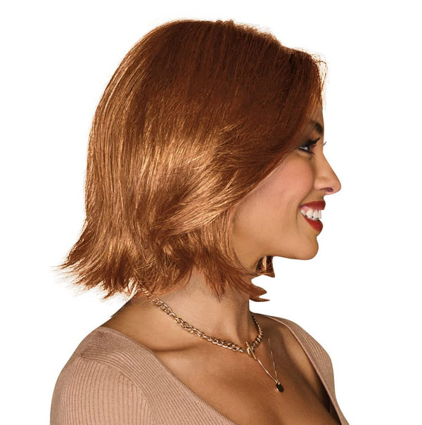 Gabor Gimme Drama Chin-Length Pageboy Long Layered Bob Wig av Hairuwear, Gjennomsnittlig hette, GF6-30 Copper Mahogany