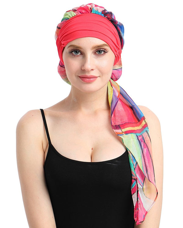 Chemo Turban for kreftkvinner krefthodeklær hodeknapp skjerf cap