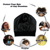 Silke satengforet søvnhette, indre 19mm 100% bulberry silke ytre bambus viskose natur pustende for hår