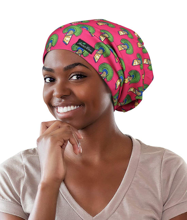 Focuscare Satin foret søvn Slouchy Cap Curly Girl Slap Headwear Gaver til krusete hårkvinner