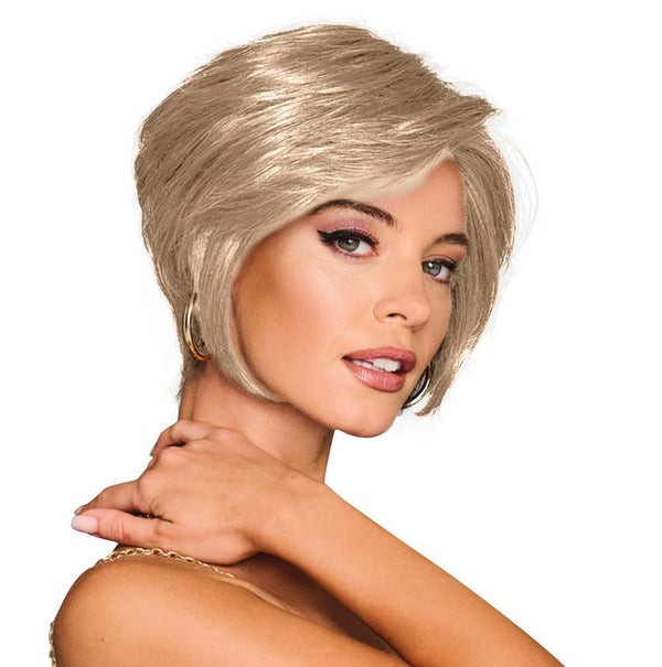 Gabor Best in Class Layered Chin-Length Boycut Wig by Hairuwear, Gjennomsnittlig hette, GF56-60 sølv