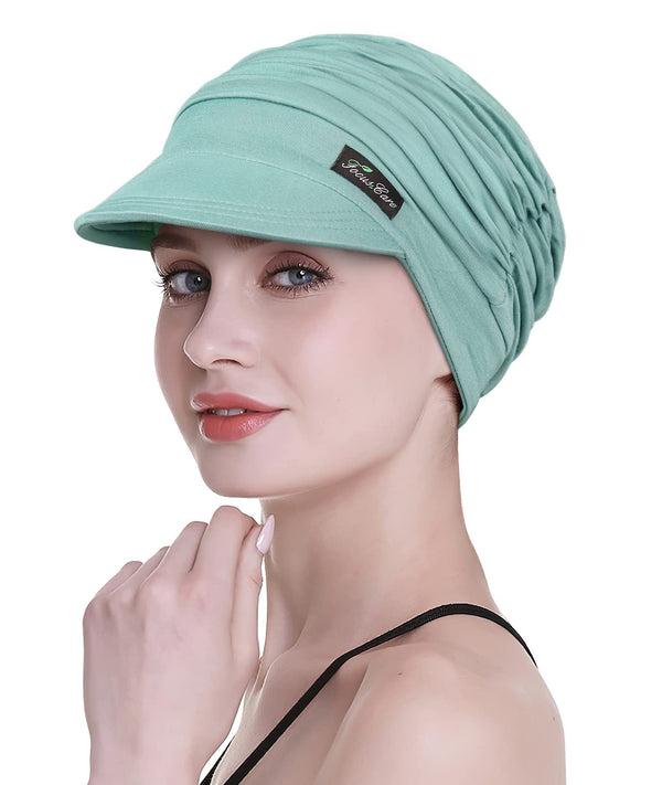 Focuscare Myk cellegift for kvinner, bambus baseball cap, turban for hårtap