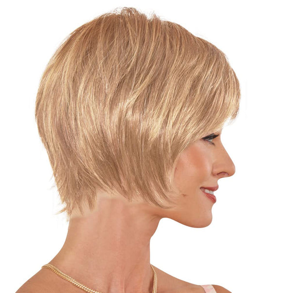 GABOR Spring Romance Short Textured Layered Shag Wig by Hairuwear, Average Cap, GL11-25SS Honey Pecan