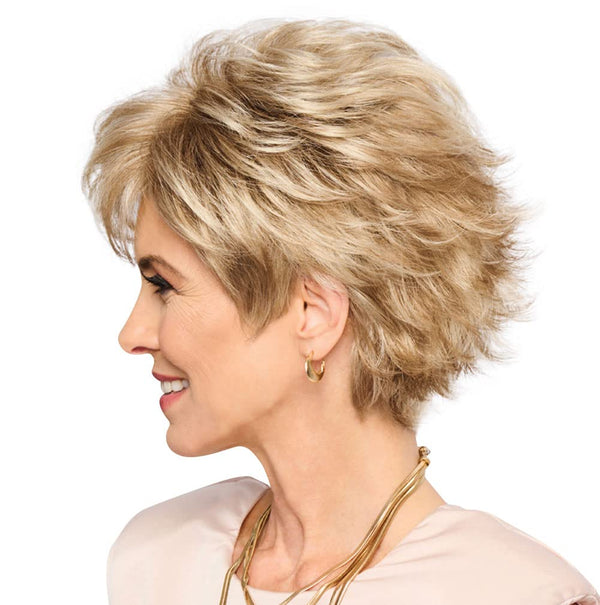 Gabor Royal Tease Layered Short Shag Wig by Hairuwear, 2023 Spring Luxury Collection, Average Cap, GL14-22 Sandy Blonde