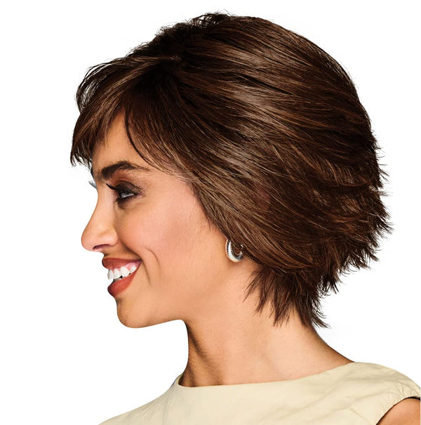 Gabor Lag en uttalelse lagvis moderne hakelengde Bob Wig, Designer Series by Hairuwear, gjennomsnittlig takstørrelse, GF4-6 Svart kaffe