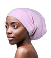 Focuscare Satin foret søvn Slouchy Cap Curly Girl Slap Headwear Gaver til krusete hårkvinner
