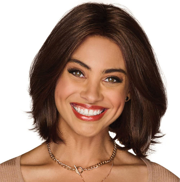 Gabor Gimme Drama Chin-Length Pageboy Long Layered Bob Wig av Hairuwear, Gjennomsnittlig hette, GF6-30 Copper Mahogany