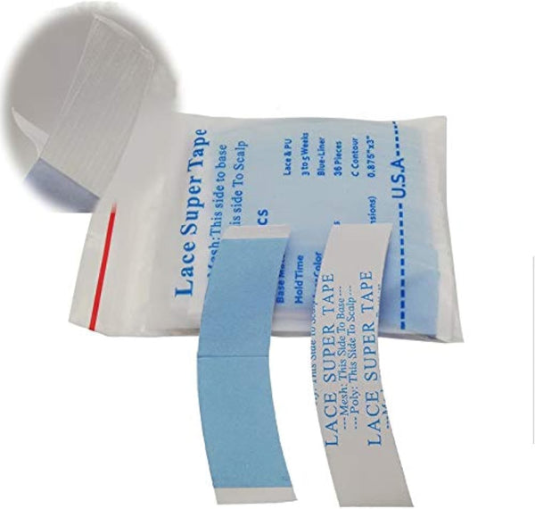 Blonder super tape 36pcs/lodd c kontur dobbelt sidebånd for parykker og toupees hårbånd