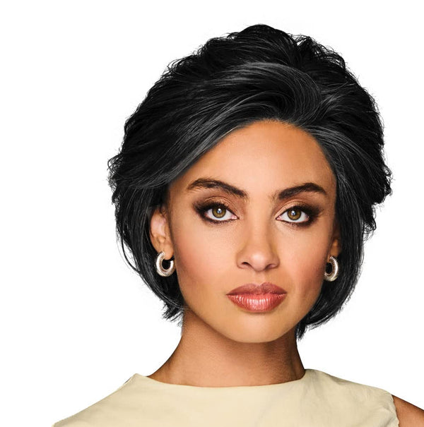 Gabor Lag en uttalelse lagvis moderne hakelengde Bob Wig, Designer Series by Hairuwear, gjennomsnittlig takstørrelse, GF4-6 Svart kaffe