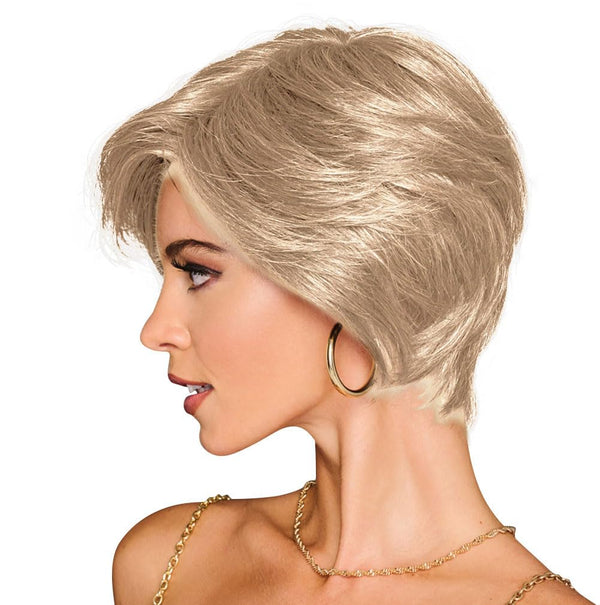 Gabor Best in Class Layered Chin-Length Boycut Wig by Hairuwear, Gjennomsnittlig hette, GF56-60 sølv