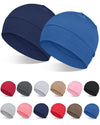 2PCS/4PCS 100% Bambus Viscose Beanies for Men Women Helmet Liner Lett sovende hette for cellegift Hårtap