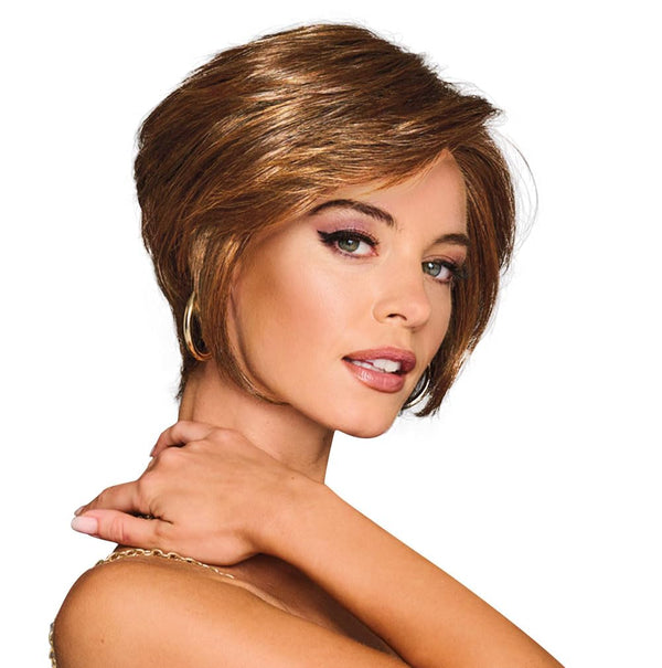 Gabor Best in Class Layered Chin-Length Boycut Wig by Hairuwear, Gjennomsnittlig hette, GF56-60 sølv