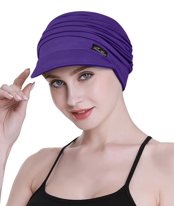 Focuscare Myk cellegift for kvinner, bambus baseball cap, turban for hårtap