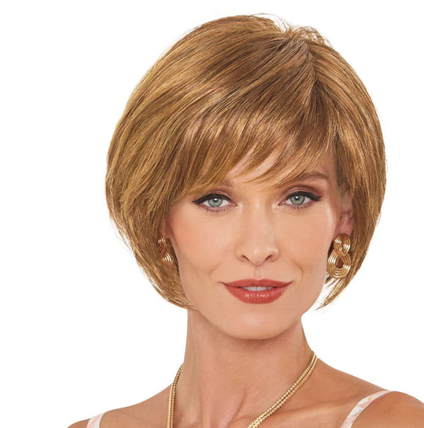 GABOR Spring Romance Short Textured Layered Shag Wig by Hairuwear, Average Cap, GL11-25SS Honey Pecan