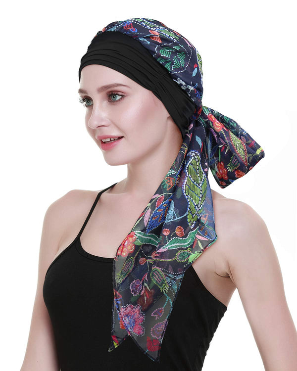 Chemo Turban for kreftkvinner krefthodeklær hodeknapp skjerf cap