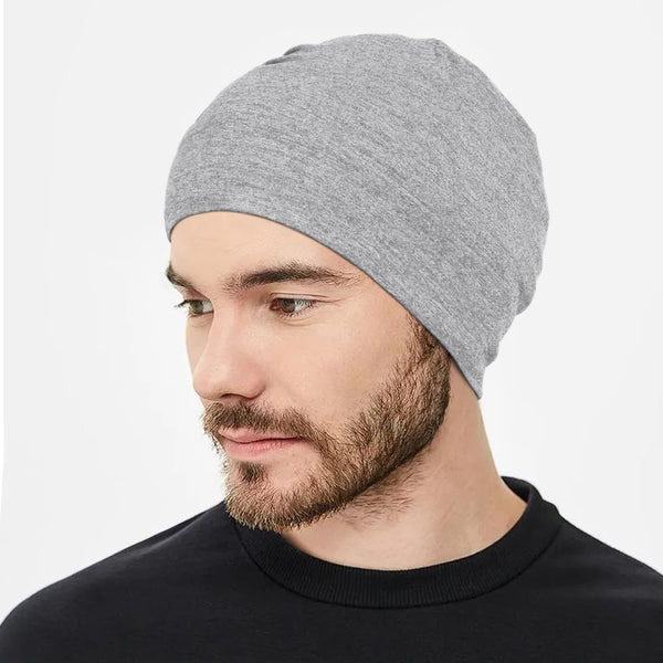 2PCS/4PCS 100% Bambus Viscose Beanies for Men Women Helmet Liner Lett sovende hette for cellegift Hårtap