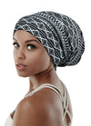Focuscare Satin foret søvn Slouchy Cap Curly Girl Slap Headwear Gaver til krusete hårkvinner