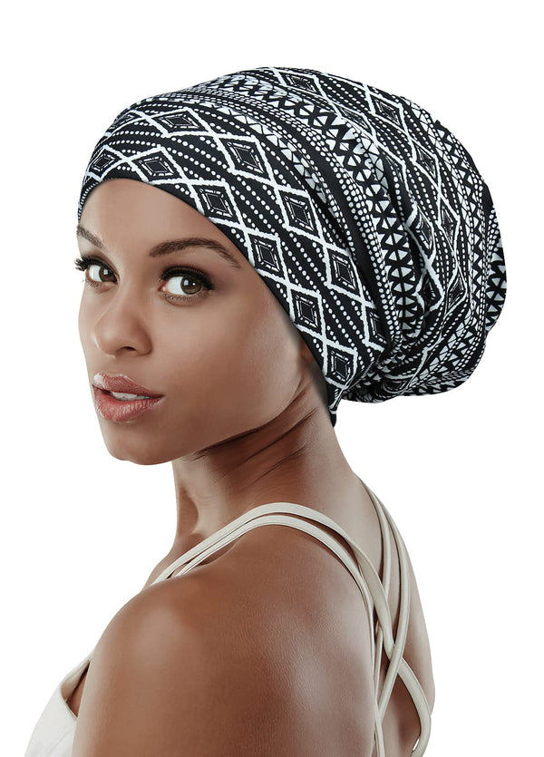 Focuscare Satin foret søvn Slouchy Cap Curly Girl Slap Headwear Gaver til krusete hårkvinner