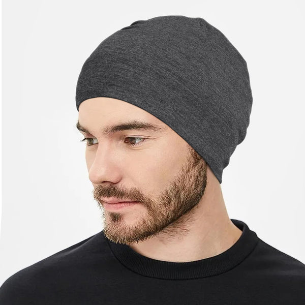 2PCS/4PCS 100% Bambus Viscose Beanies for Men Women Helmet Liner Lett sovende hette for cellegift Hårtap