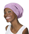 Focuscare Satin foret søvn Slouchy Cap Curly Girl Slap Headwear Gaver til krusete hårkvinner
