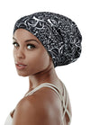 Focuscare Satin foret søvn Slouchy Cap Curly Girl Slap Headwear Gaver til krusete hårkvinner