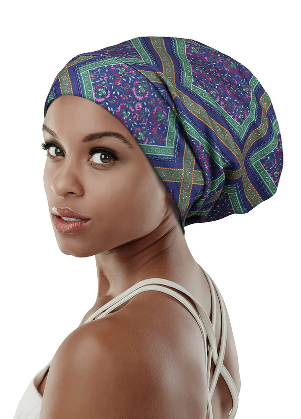 Focuscare Satin foret søvn Slouchy Cap Curly Girl Slap Headwear Gaver til krusete hårkvinner