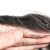 Menn toupee hårsystem menneskehår erstatning for menn 0,04 mm ultra tynn hud toupee for menn v-looped hårstykke (220# mørkest brun med 20% grå, 8x10 "-100% lys med-lys tetthet)