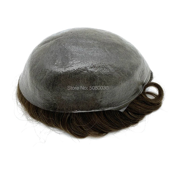 Hudbase menn toupee sterkt knute hår erstatning uoppdagelig hårlinje foran