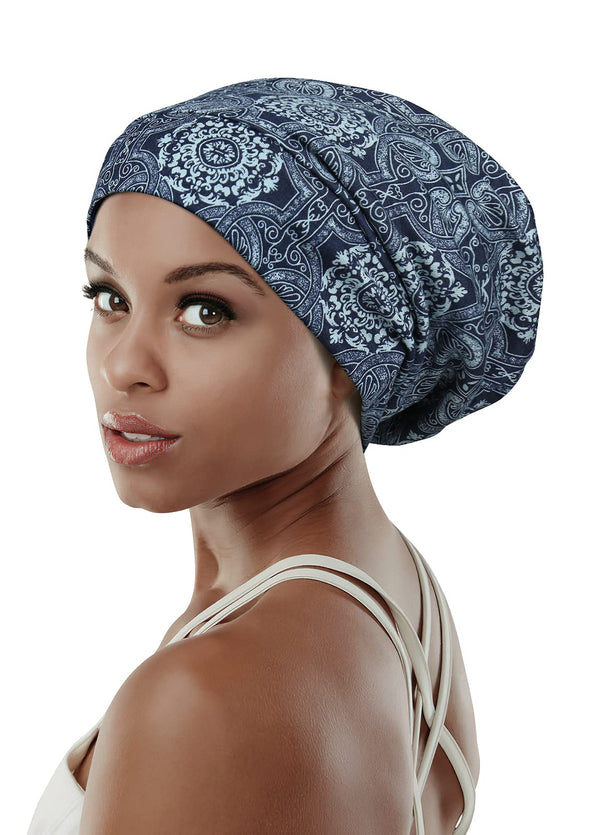 Focuscare Satin foret søvn Slouchy Cap Curly Girl Slap Headwear Gaver til krusete hårkvinner