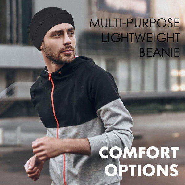 2PCS/4PCS 100% Bambus Viscose Beanies for Men Women Helmet Liner Lett sovende hette for cellegift Hårtap