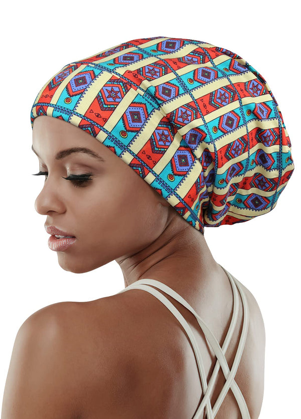Focuscare Satin foret søvn Slouchy Cap Curly Girl Slap Headwear Gaver til krusete hårkvinner