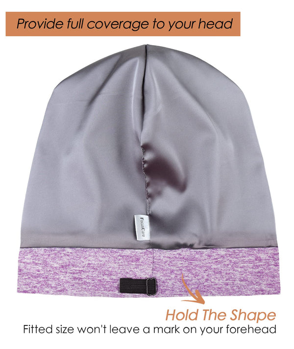 Focuscare Satin foret søvn Slouchy Cap Curly Girl Slap Headwear Gaver til krusete hårkvinner