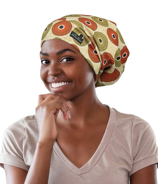 Focuscare Satin foret søvn Slouchy Cap Curly Girl Slap Headwear Gaver til krusete hårkvinner