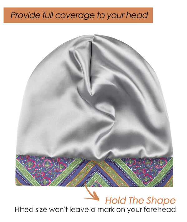 Focuscare Satin foret søvn Slouchy Cap Curly Girl Slap Headwear Gaver til krusete hårkvinner