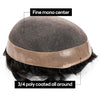 Generisk hårsystem for menn toupee fin mono hårstykke europeisk menneskehår erstatning npu hud rundt toupee for menn (5# middels lysebrun, 8x10 ""-120% middels lys til middels tetthet)